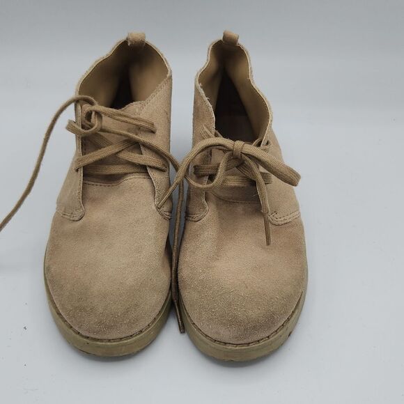 Janie and Jack Suede Lace-up Camel Booties - Picture 2 of 8